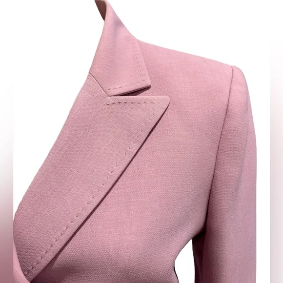 90s 2PC KASPER DUSTY ROSE DOUBLE BREASTED BLAZER & PENCIL KNEE LENGTH SKIRT SZ 8 - Picture 7 of 9